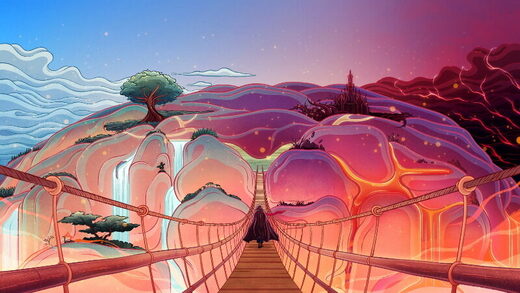 memory abstract bridge dream scene graphic