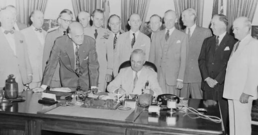 President Harry S. Truman signing off on creation of the CIA