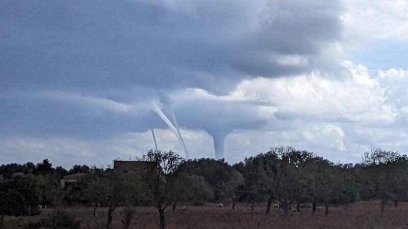 The waterspouts or marines tornadoes off Mallorca today.