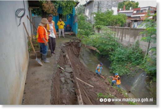 Rain and flood damage in Managua, Nicaragua,