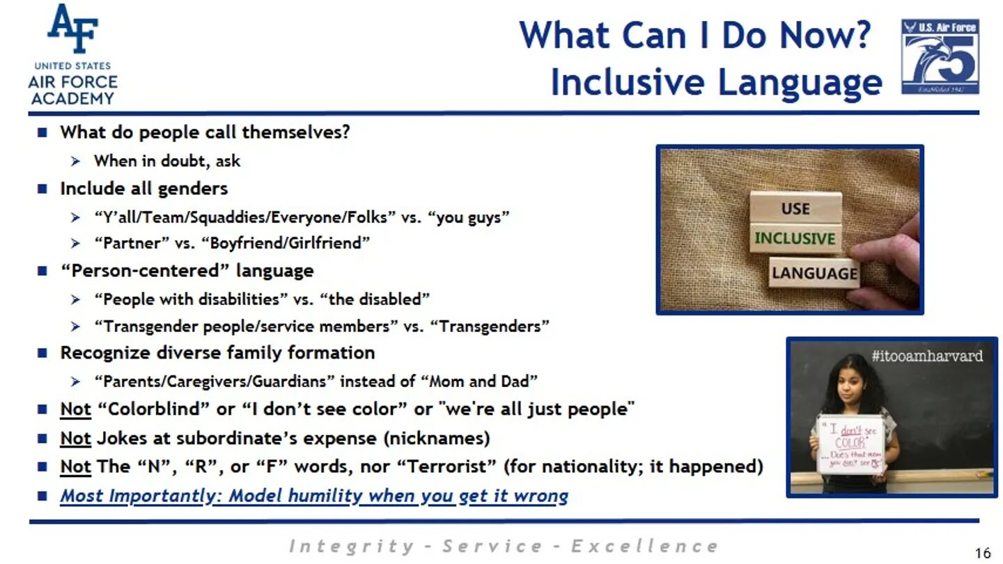 Click to enlarge air force academy diversity training