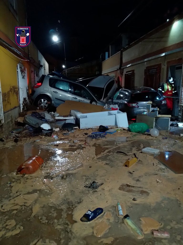 Flood damage in Murcia, Spain, 25 to 26 September 2022.