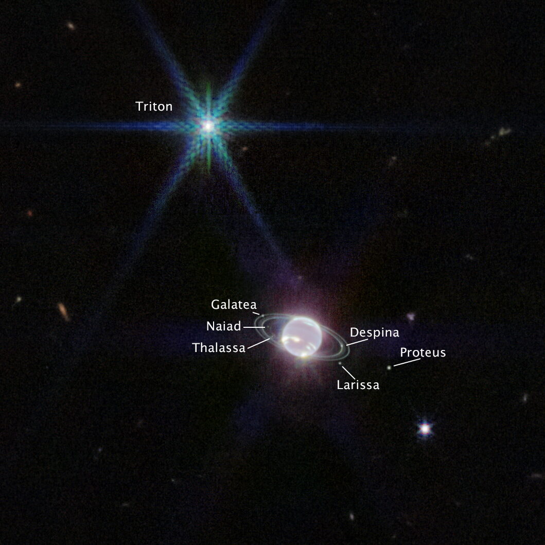 JWST neptune rings moons