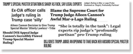 The not-terribly-varied press analyses of Judge Cannon’s ruling.