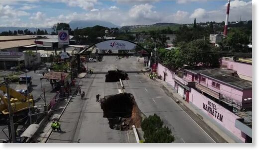 Two people missing after massive sinkholes appear in Guatemala