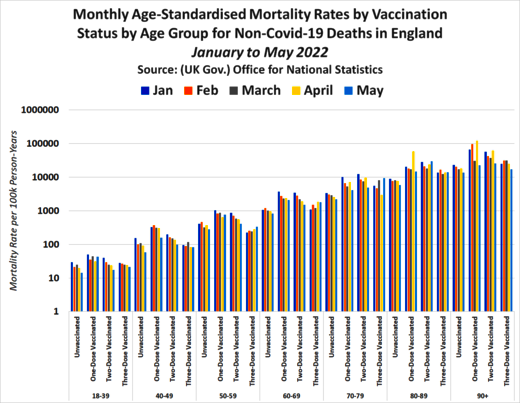 deaths standardized vaccine status age groups england