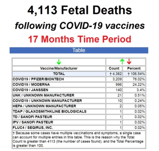 fetal deaths us pfizer vaccine