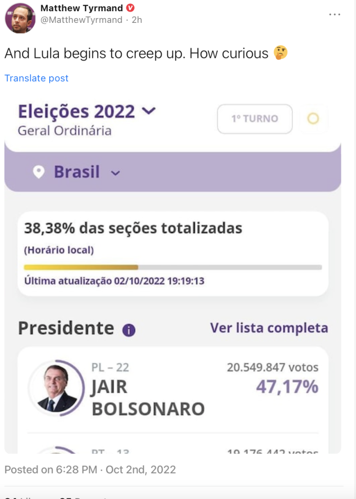 Click to enlarge live tweets brazil election lula bolsonaro