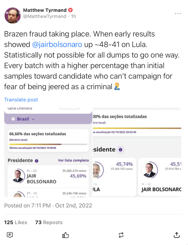 Click to enlarge live tweets brazil election lula bolsonaro