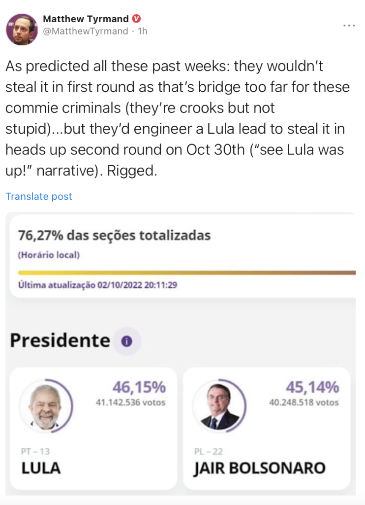 live tweets brazil election lula bolsonaro
