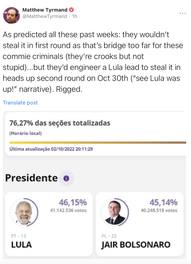 Click to enlarge live tweets brazil election lula bolsonaro