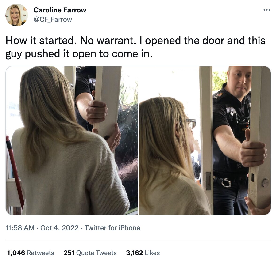caroline farrow tweet