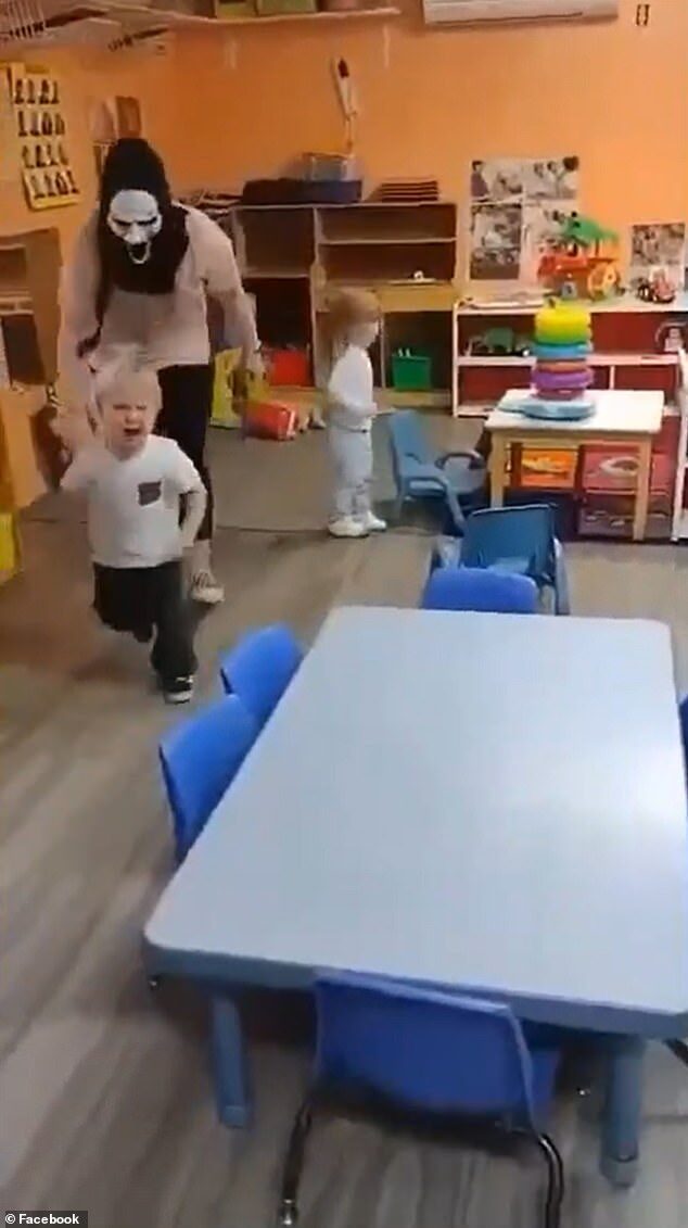 daycare worker toddler horror mask