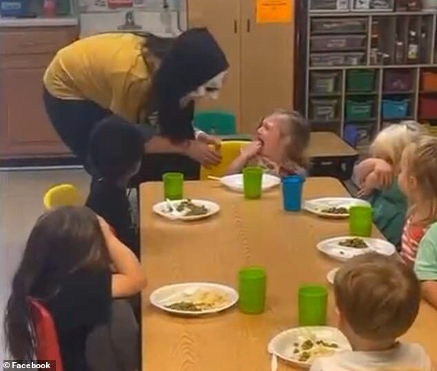 daycare worker toddler horror mask
