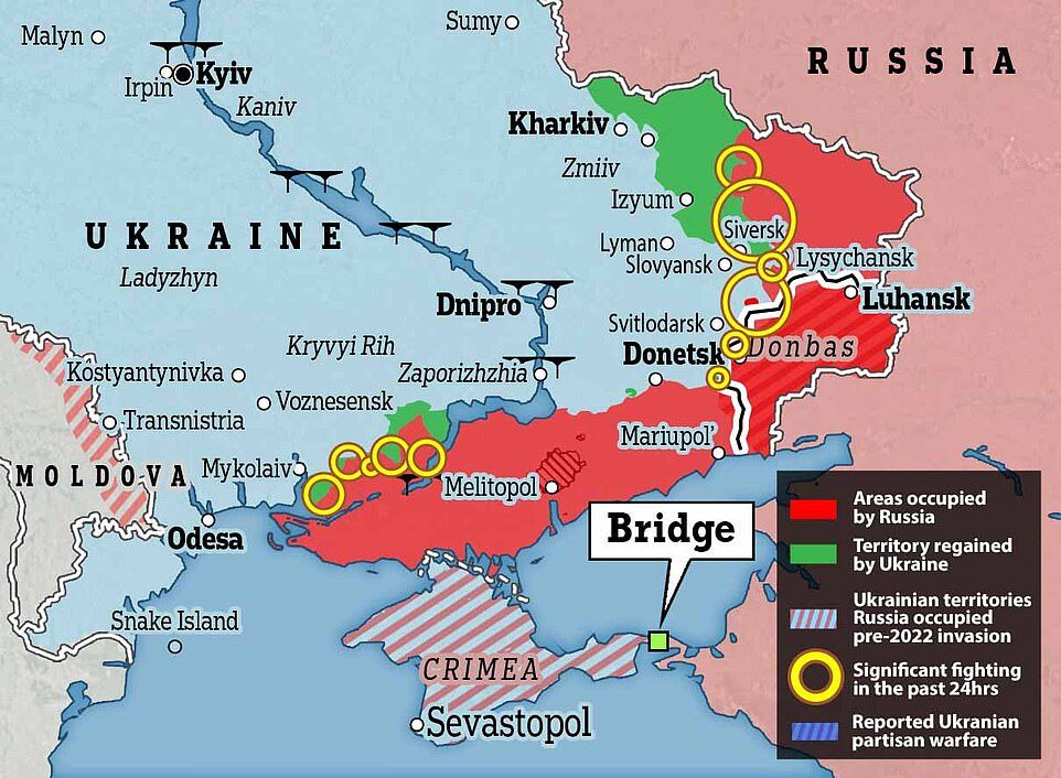 Kerch bridge crimea map