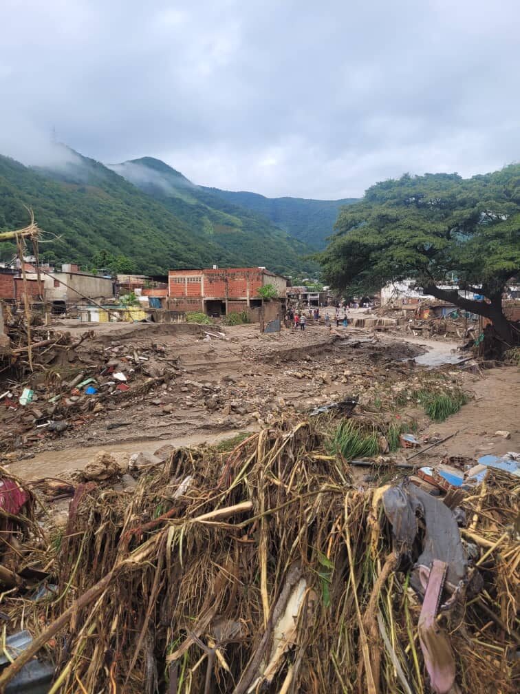 Flood damage in Tejerias, Aragua, Venezuela,