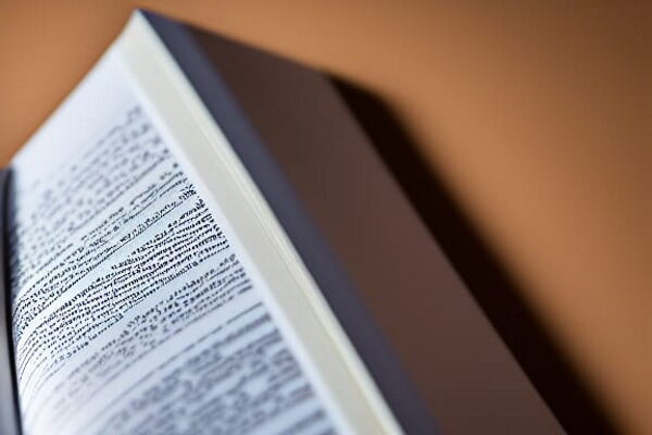 book blurred text