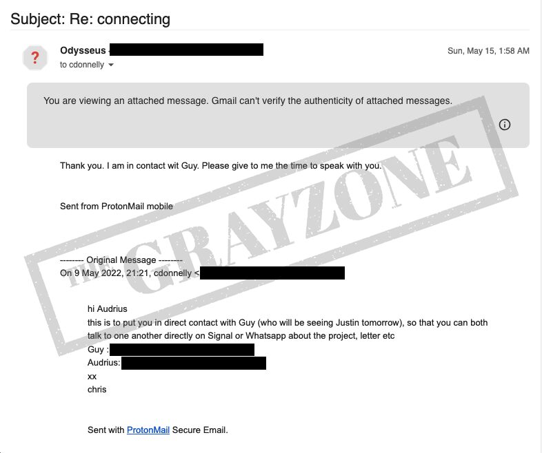 Click to enlarge Email Correspondence