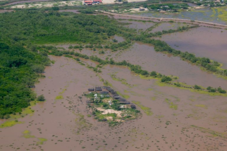 Floods in Uribia, La Guajira, Colombia,