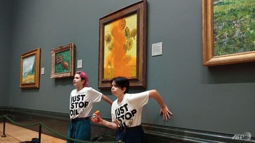 Click to enlarge climate activists van gogh soup painting