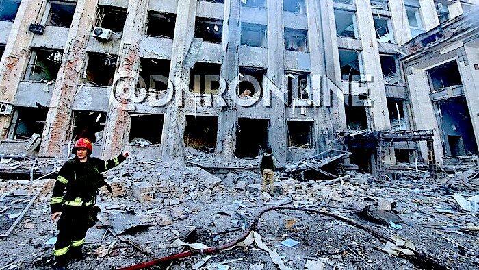 Click to enlarge Bombed building
