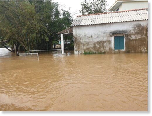 Floods damaged hundreds of homes in Quang Binh Province, Vietnam, 15 October 2022.