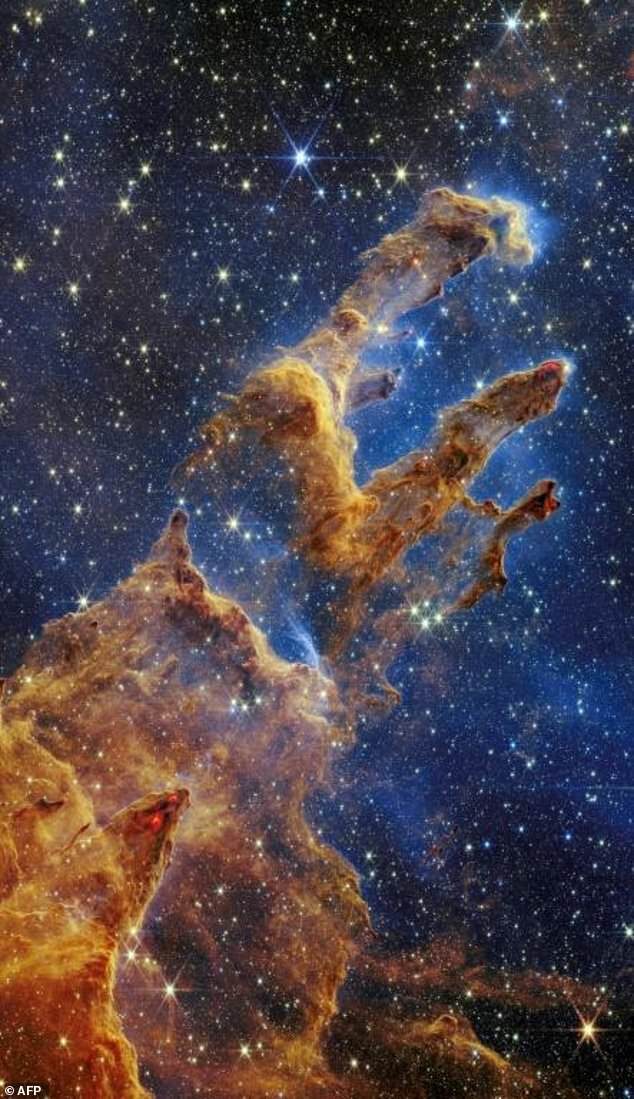 Click to enlarge pillars of creation galaxy JWST