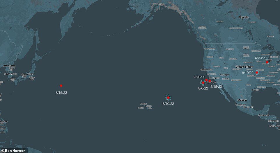 Click to enlarge ufo sightings pacific ocean pilots 2022