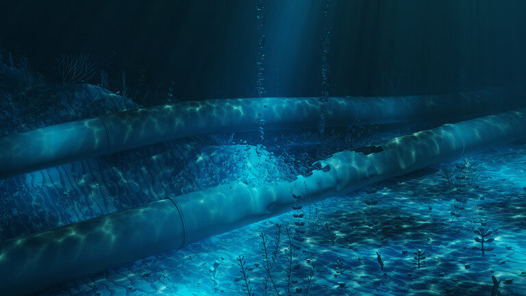 burst underwater pipeline