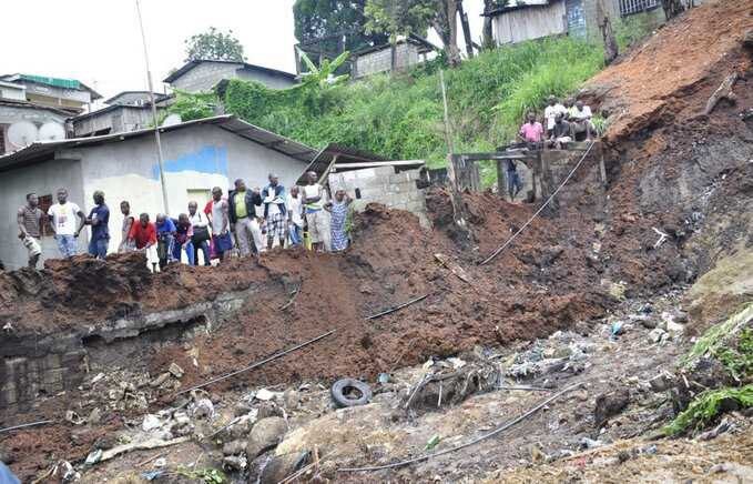 A landslide at Pk18, in Libreville.