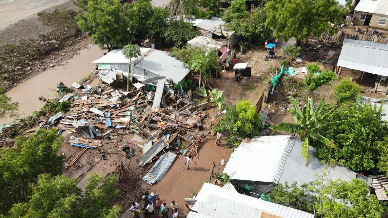 Flood damage in Bosconia, Cesar, Colombia, October 2022.