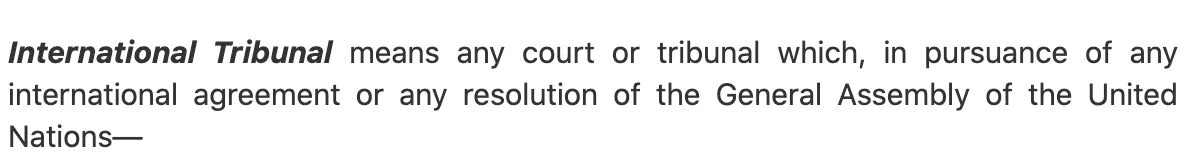 international tribunal blurb