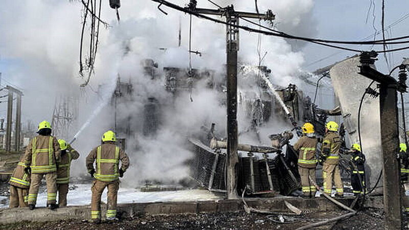 Click to enlarge fire power station ukraine russian missile attack
