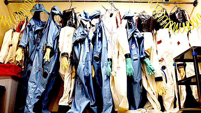 Click to enlarge biohazard suits