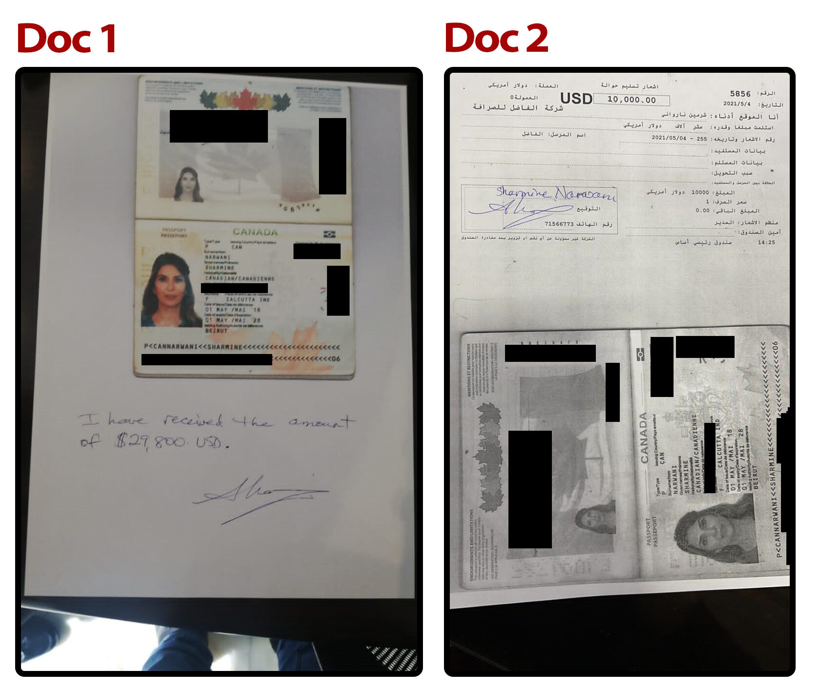 Click to enlarge hacked documents press tv Sharmine Narwani passport
