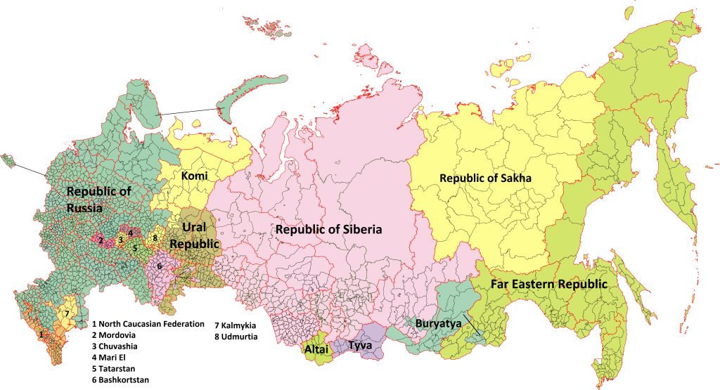 divided Russia map