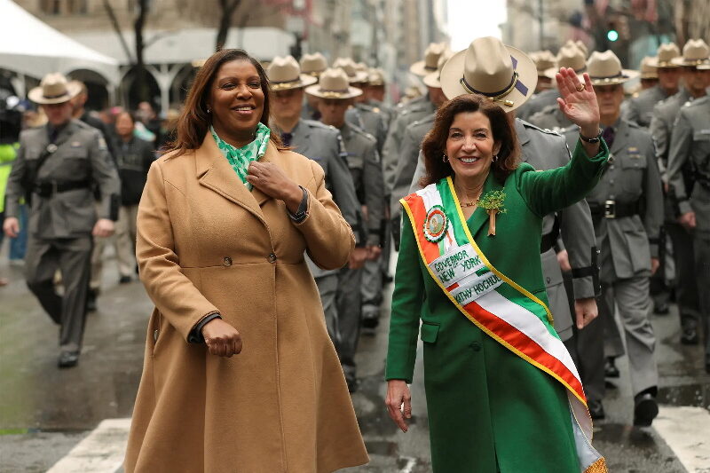 Click to enlarge Letitia James Kathy Hochul lawsuit health care new york state