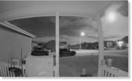 Click to enlarge This screenshot from a doorbell camera video shows a large fireball that streaked over Casper skies at around 1:30 a.m. Wednesday.