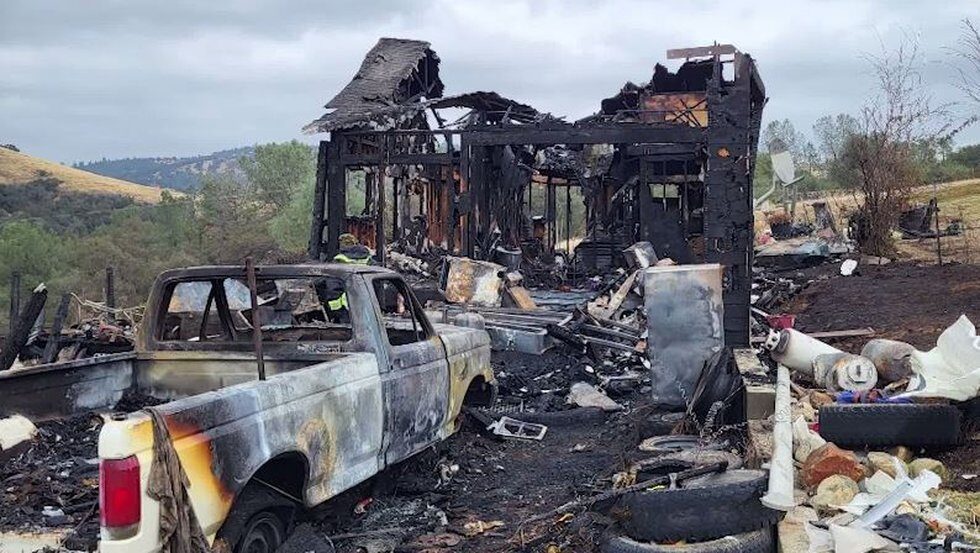 Click to enlarge Dustin Procita is left wondering if a possible meteorite hit his home and started a fire that destroyed it. Several witnesses described a bright ball of light falling from the sky in the area. Firefighters are now investigating.