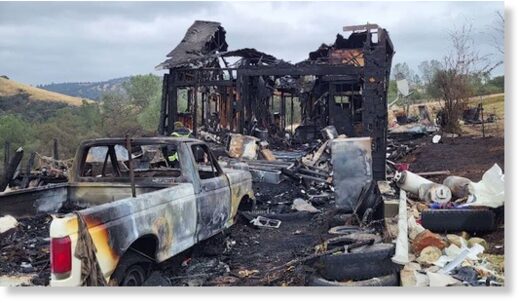 Click to enlarge Dustin Procita is left wondering if a possible meteorite hit his home and started a fire that destroyed it. Several witnesses described a bright ball of light falling from the sky in the area. Firefighters are now investigating.
