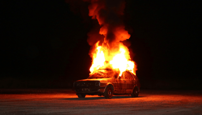 Click to enlarge car on fire
