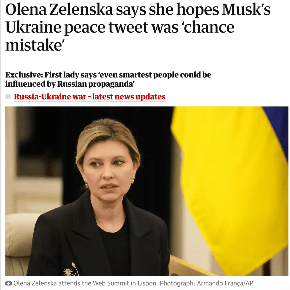 Click to enlarge olena zelenska cancel grayzone web summit
