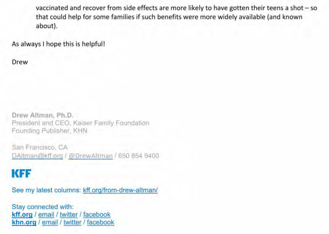KFF emails