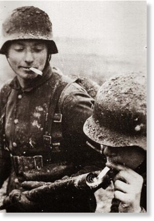 soldier smoking