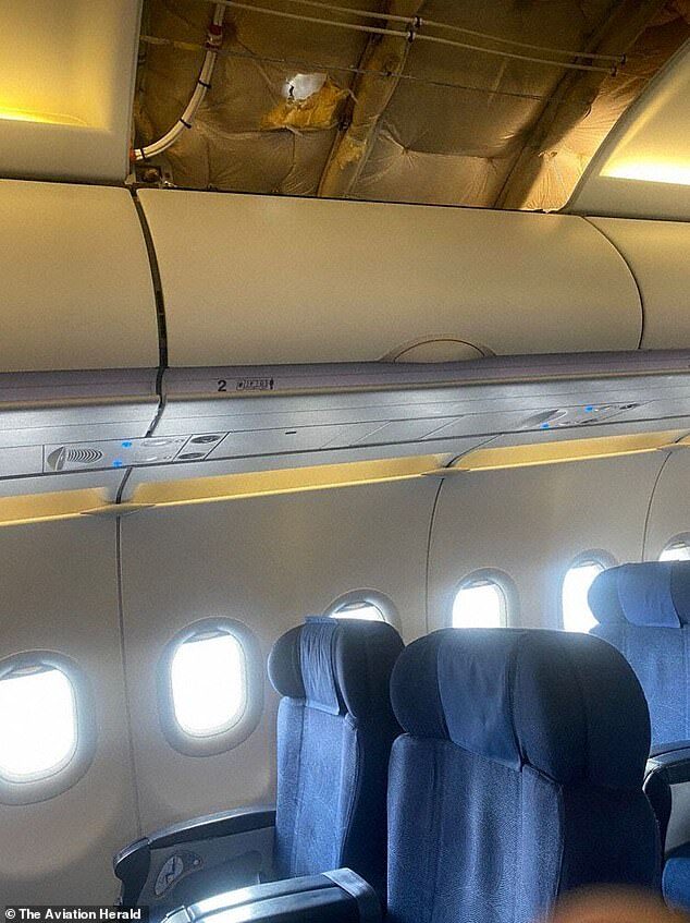 plane roof pierced meteor