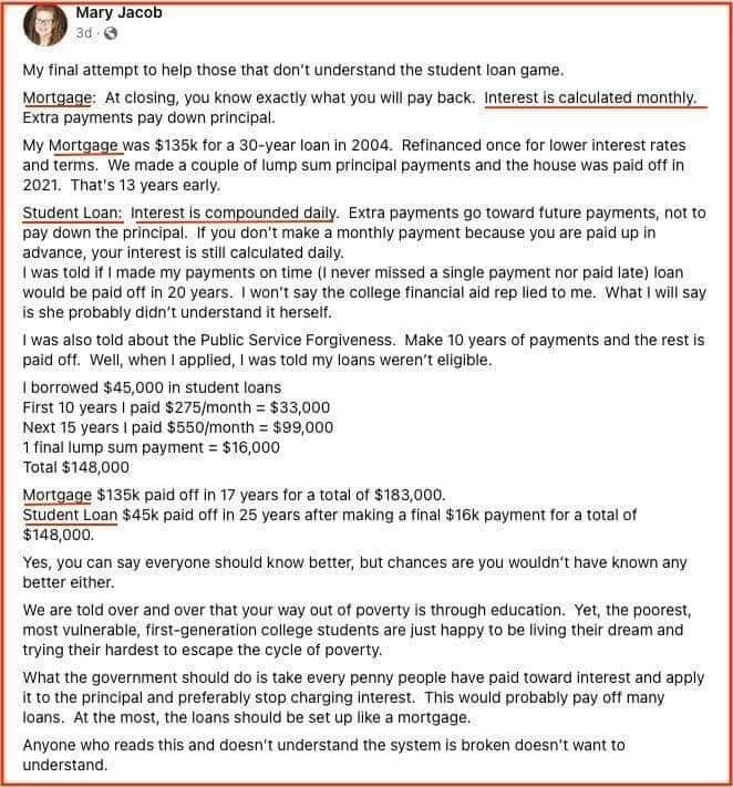 student loan debt interest calculation