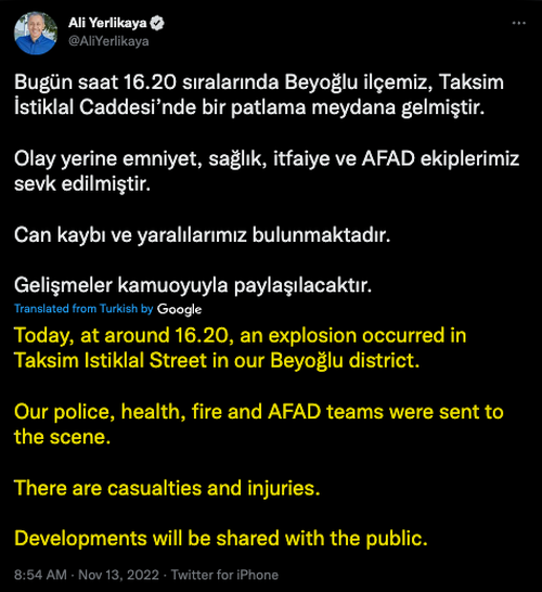bomb istanbul 2022
