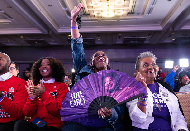 Democrats celebrating