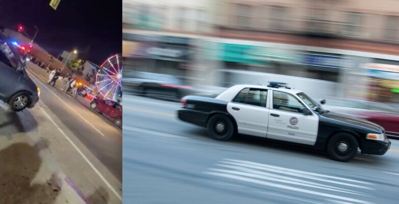 porsche drives into street festival