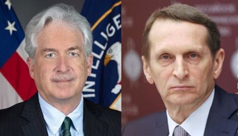 Click to enlarge CIA Director William Burns met with the head of Russia's Foreign Intelligence Service